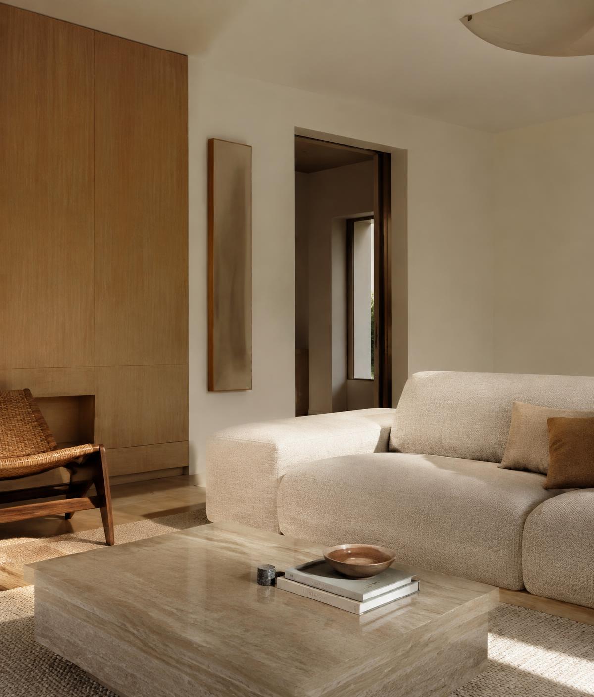 Interior cálido y minimalista